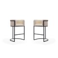 Manhattan Comfort Cosmopolitan Barstool in Cream and Black (Set of 2) 2-BS015-CR